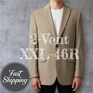 JOSEPH ABBOUD Men's 46R XXL Tan Corduroy Blazer Sport Coat 2-Button Jacket
